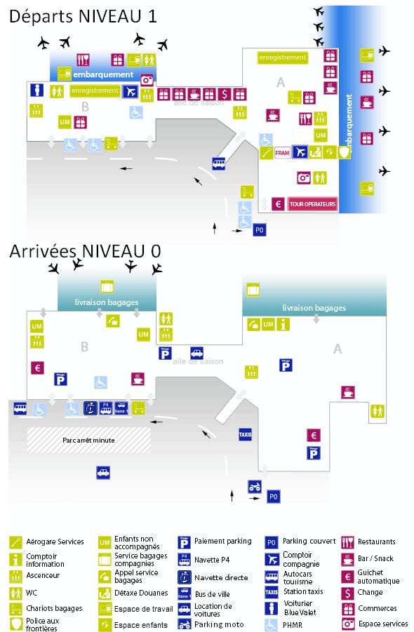 karta över Bordeaux flygplats