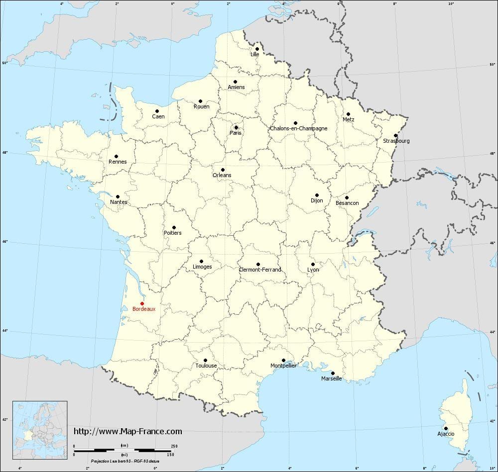 Bordeaux kommuner karta
