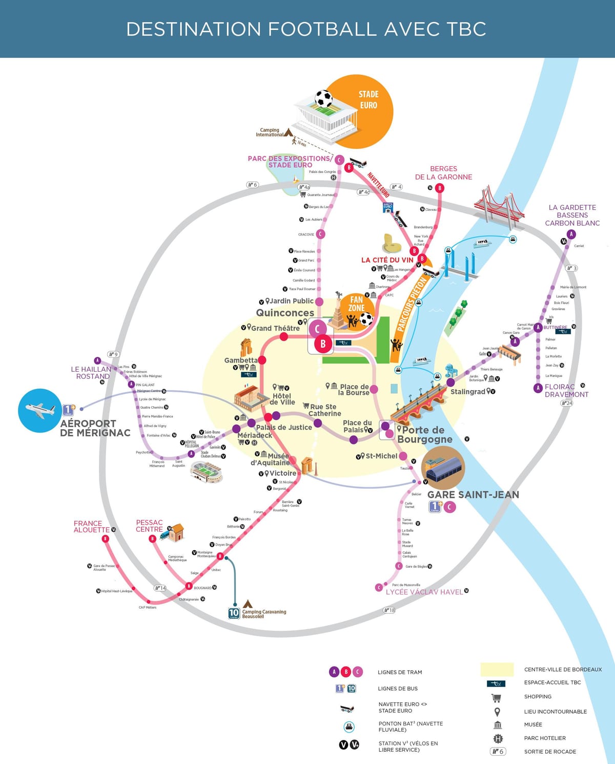 Bordeaux kollektivtrafik karta