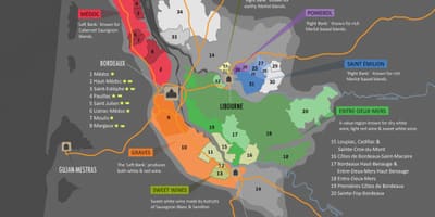 Karta över appellationen Bordeaux