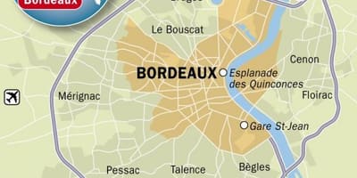 Karta över Bordeaux förort