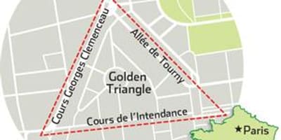 Karta över Bordeaux golden triangle 