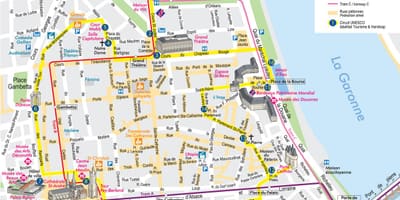 Karta över Bordeaux plats