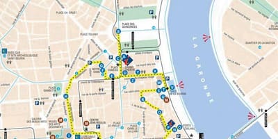 Karta över Bordeaux rundvandring