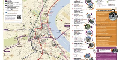 Bordeaux turist karta som pdf