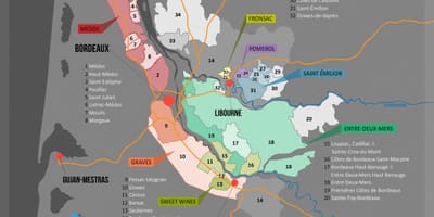 Bordeaux vindistrikt karta