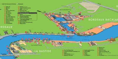 Karta över hamnen i Bordeaux 